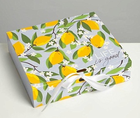 Коробка складная подарочная «Лимоны», 20 × 18 × 5 см