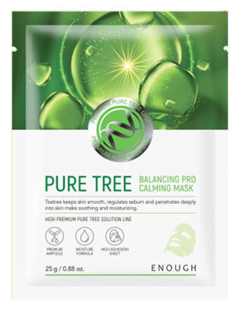 Успокаивающая тканевая маска с чайным деревом, Enough Pack Pure Tree Balancing Pro Calming Mask