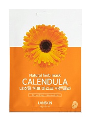 Маска тканевая для лица с экстрактом календулы, LanSkin calendula natural herb mask