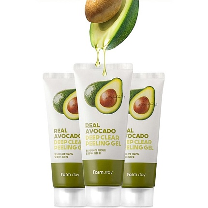 Пилинг-скатка для лица с авокадо, FarmStay Real Avocado Deep Clear Peeling Gel