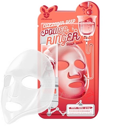 Омолаживающая тканевая маска для лица с коллагеном, Collagen Deep Power Ringer Mask Pack