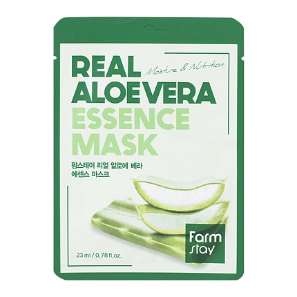 Тканевая маска с алоэ, FarmStay Real Aloe Vera Essence Mask