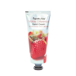 Питательный крем для рук с клубникой, FarmStay Visible Difference Hand Cream Strawberry