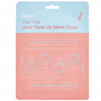 Маска витализирующая для выравнивания тона и сияния DR.F5 Vita tree glow tone up mask sheet