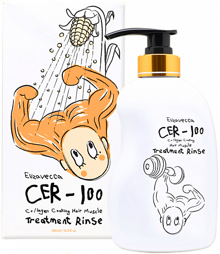 Бальзам-ополаскиватель для волос, Elizavecca CER-100 Collagen Coating Hair Muscle Treatment Rinse, 500 мл