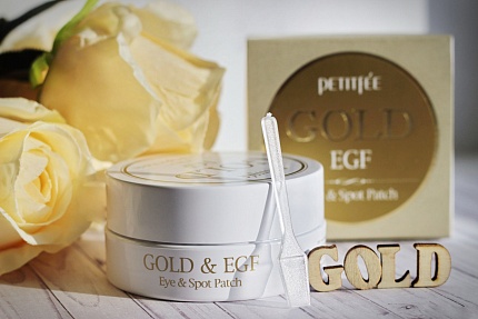 Антивозрастные патчи с частицами золота, Petitfee Premium Gold & EGF Eye Patch