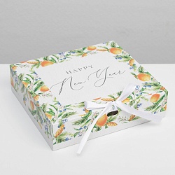 Складная коробка подарочная «Мандарины», 20 × 18 × 5 см