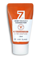 Осветляющая пенка с витамином С, May Island 7 Days Secret Vita Plus-10 Cleansing Foam, 30 мл.