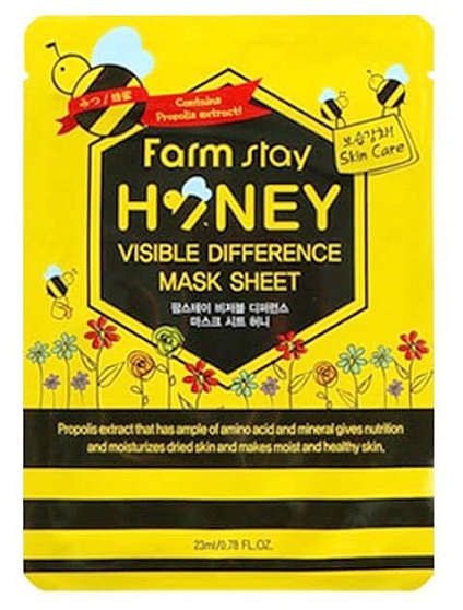 Питательная тканевая маска с мёдом, FarmStay Visible Difference Mask Sheet Honey