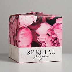 Коробка складная «Цветы», 18 × 18 × 18 см