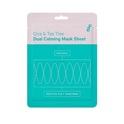 Успокаивающая тканевая маска двойного действия с центеллой и чайным деревом DR.F5 Cica & Tea Tree Dual Calming Mask Sheet