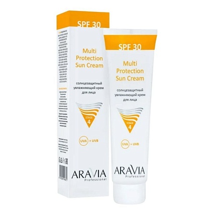Солнцезащитный увлажняющий крем для лица, Aravia Multi Protection Sun Cream SPF 30