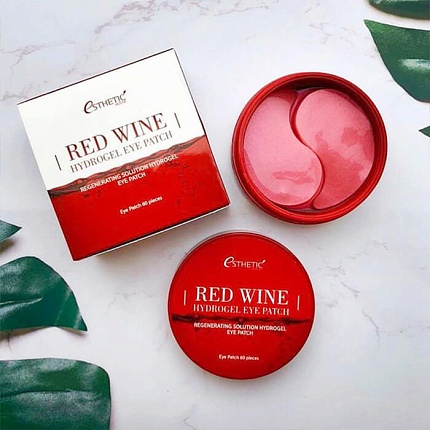 Омолаживающие патчи с красным вином (60 шт), Esthetic House Red Wine Hydrogel Eye Patch