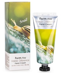 Крем для рук с муцином улитки, FarmStay Visible Difference Hand Cream Snail