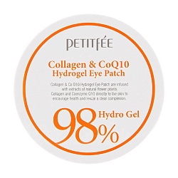 Лифтинг-патчи с коллагеном и Q10 для век, Petitfee Collagen & Q10 Hydrogel Eye Patch