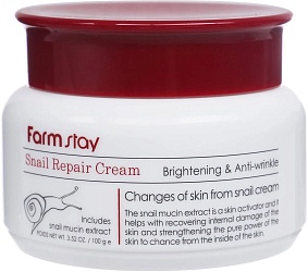 Восстанавливающий крем для лица с муцином улитки, FarmStay Snail Repair Cream
