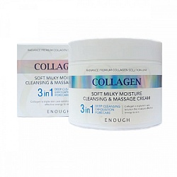 Массажный очищающий крем для лица с коллагеном, Enough Collagen 3 In 1 Cleansing & Massage Cream, 50 мл