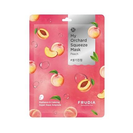 Успокаивающая тканевая маска с персиком, Frudia My Orchard Squeeze Peach Mask