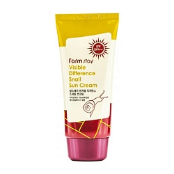 Солнцезащитный крем с муцином улитки, FarmStay Visible Difference Snail Sun Cream