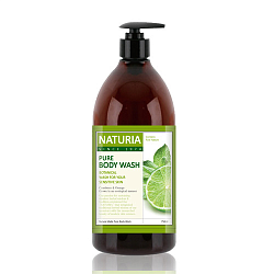Гель для душа с ароматом дикая мята и лайм, NATURIA, Pure Body Wash (Wild Mint & Lime), 750мл