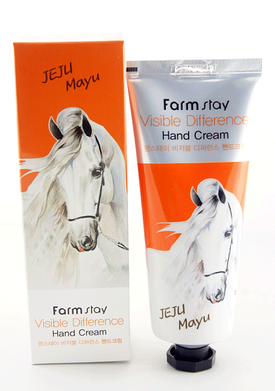 Крем для рук с лошадиным жиром FarmStay Visible Difference Hand Cream Horse Oil