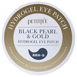Патчи гидрогелевые с экстрактом золота и жемчужной крошкой, Petitfee Black Pearl & Gold Hydrogel Eye Patch