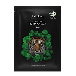 Тканевая маска анти-стресс с центеллой, JMsolution Green Dear Tiger Cica Mask Pure