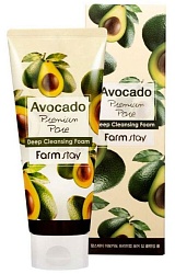 Пенка для умывания с авокадо (180 мл), FarmStay Avocado Premium Pore Deep Cleansing Foam