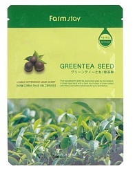 Тонизирующая тканевая маска с семенами зеленого чая, FarmStay Visible Difference Mask Sheet Green Tea Seed