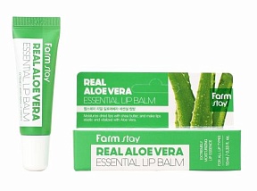 Увлажняющий бальзам для губ с алоэ, FarmStay Real Aloe Vera Essential Lip Balm