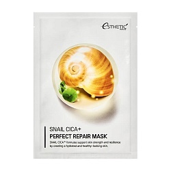 Успокаивающая тканевая маска с центеллой и муцином улитки, Esthetic House Snail Cica+ Perfect Repair Mask