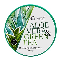 Антиоксидантные патчи для век с алоэ и зеленым чаем, Esthetic House Aloe Vera & Green Tea Hydrogel Eye Patch